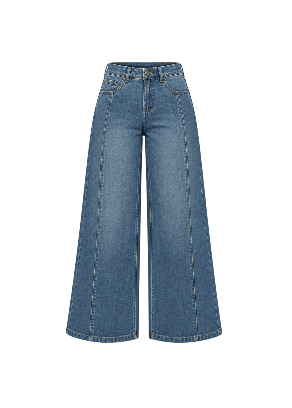 TESSA Light Indigo Tool Detailed Wide Leg Denim