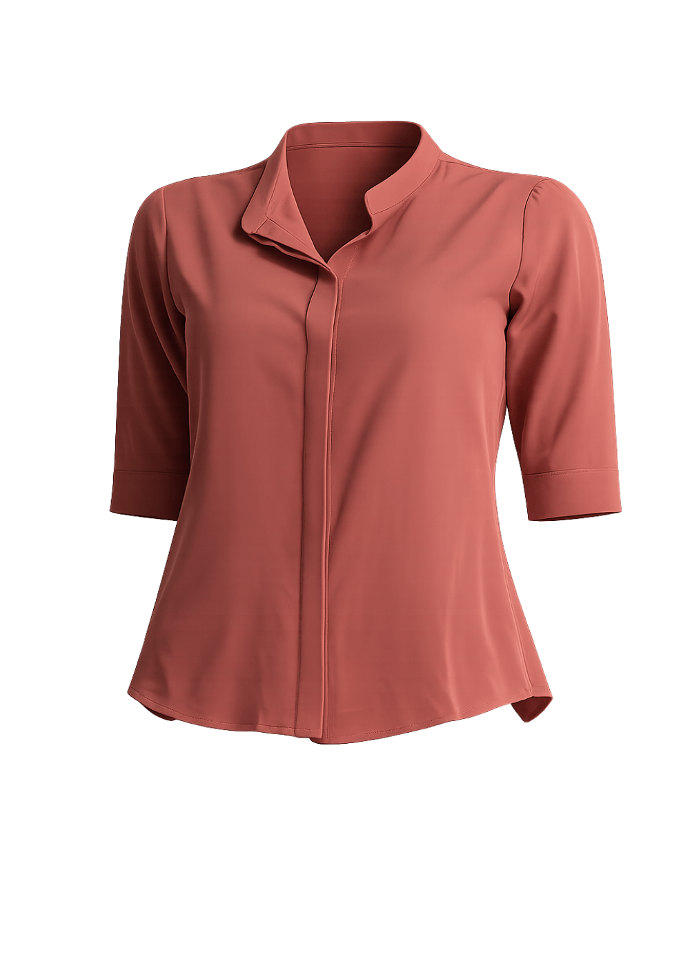 Tendenza 3/4 Sleeve Conceal Placket Top