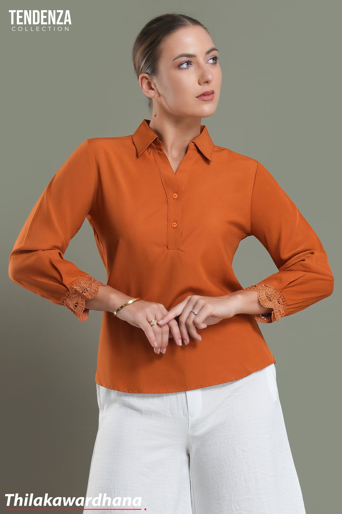 Tendenza Cuff Lace Detailed WW Top