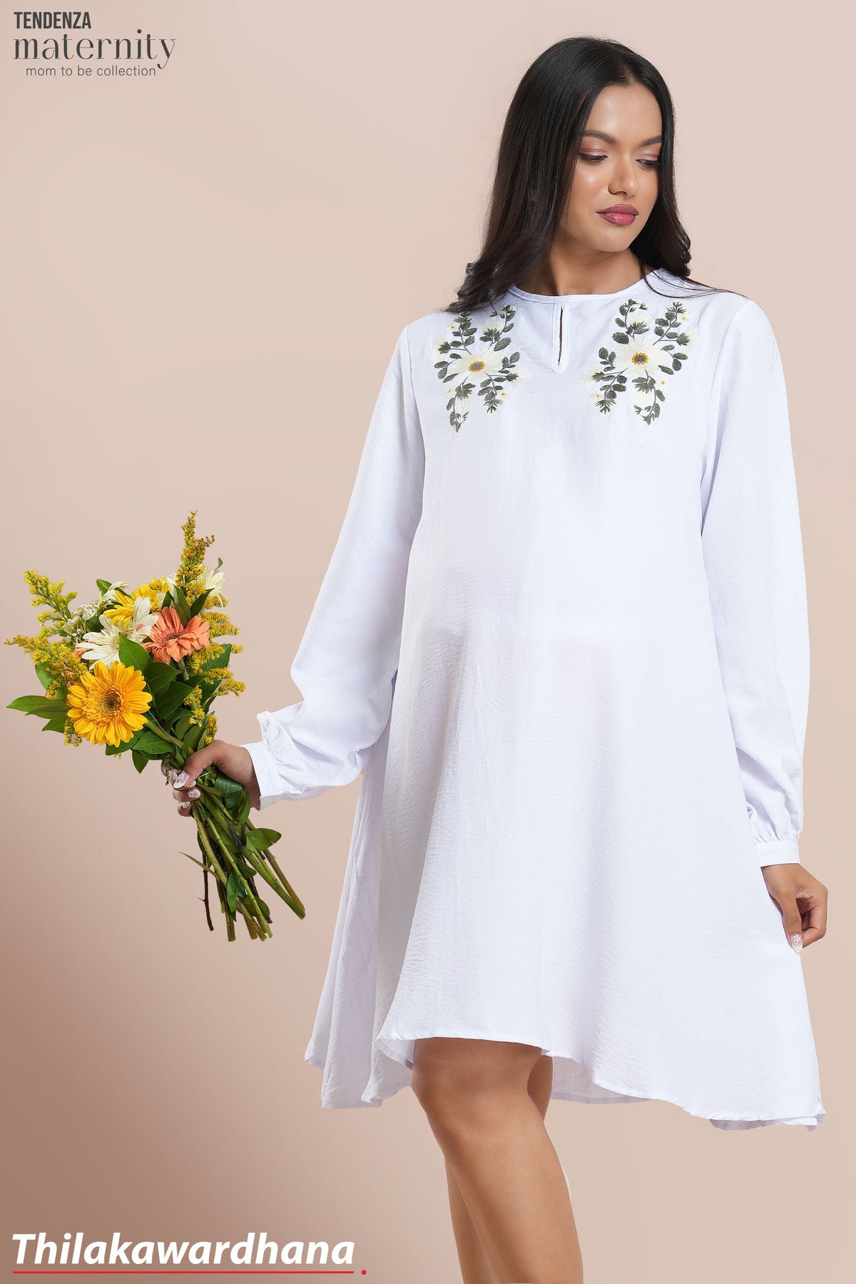 Tendenza Elsie Long Sleeve Maternity Dress