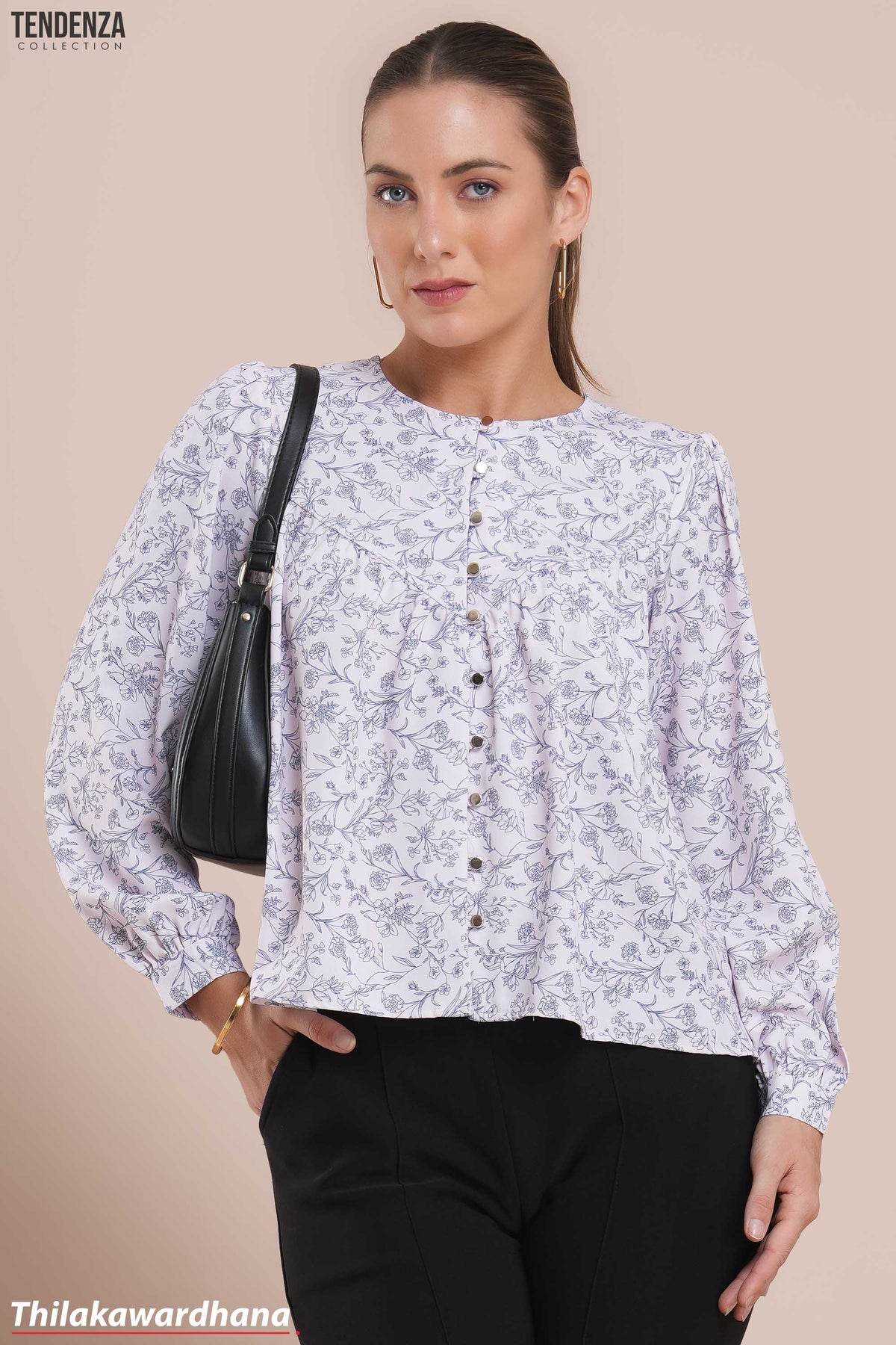Tendenza Botanic Charm Button Down Top