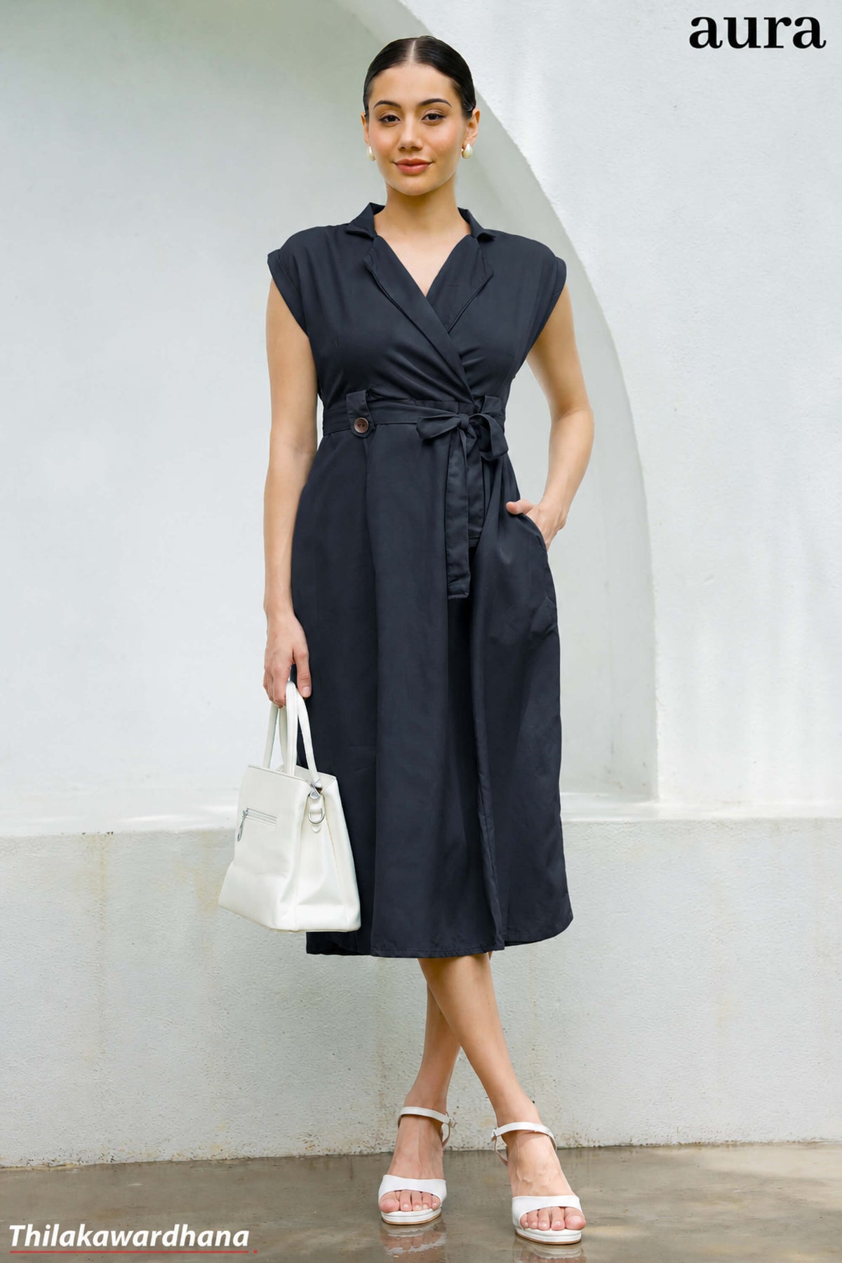 Aura Midnight Breeze Wrap WW Dress