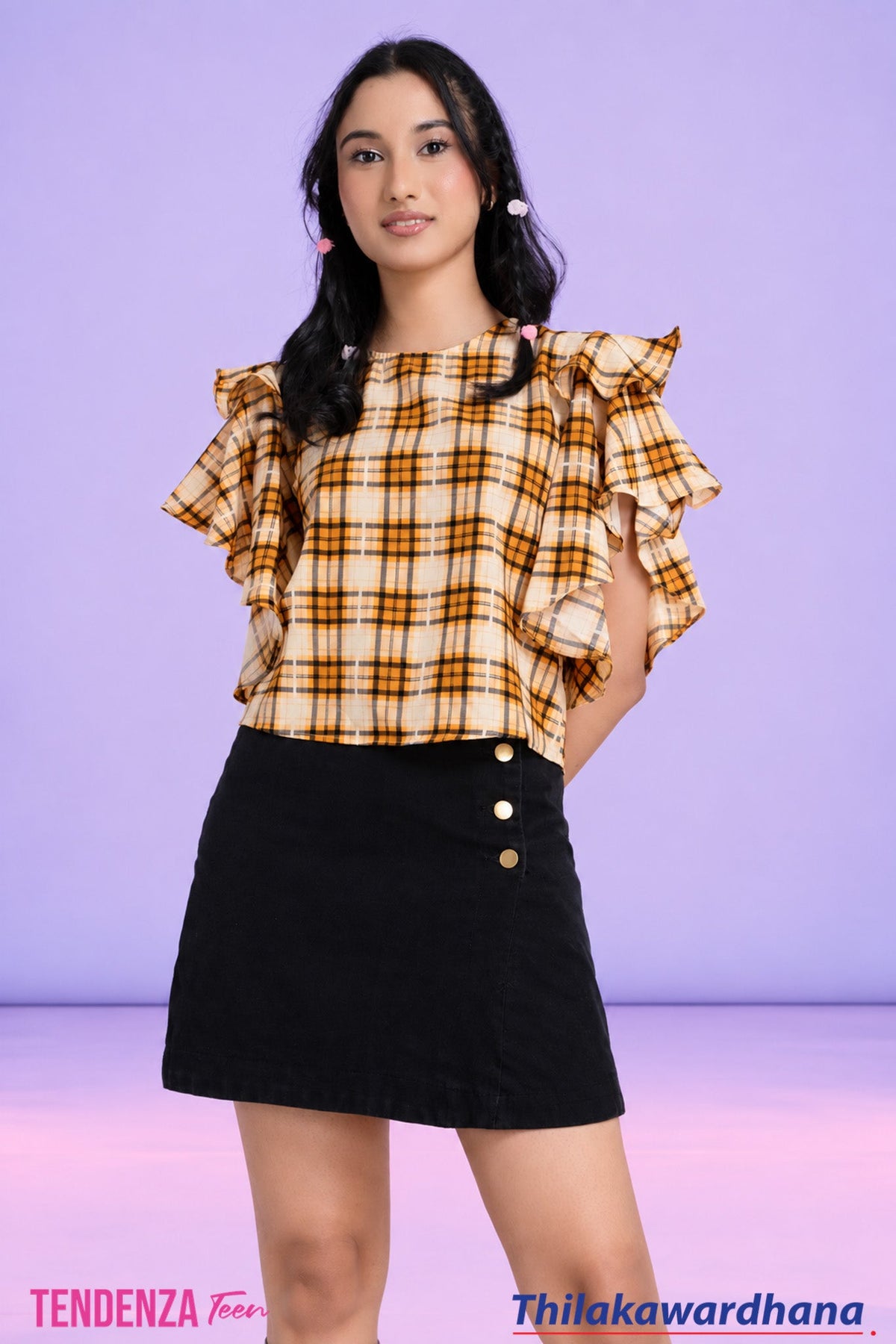 Tendenza Teen Double Flutter Sleeve Top